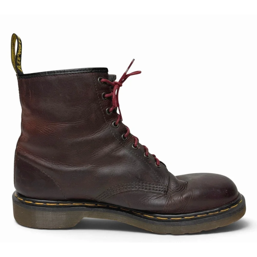 Dr Martens Boots Mens 12 Burgundy 1460 Made in England Leather Lace Up 8 Eye